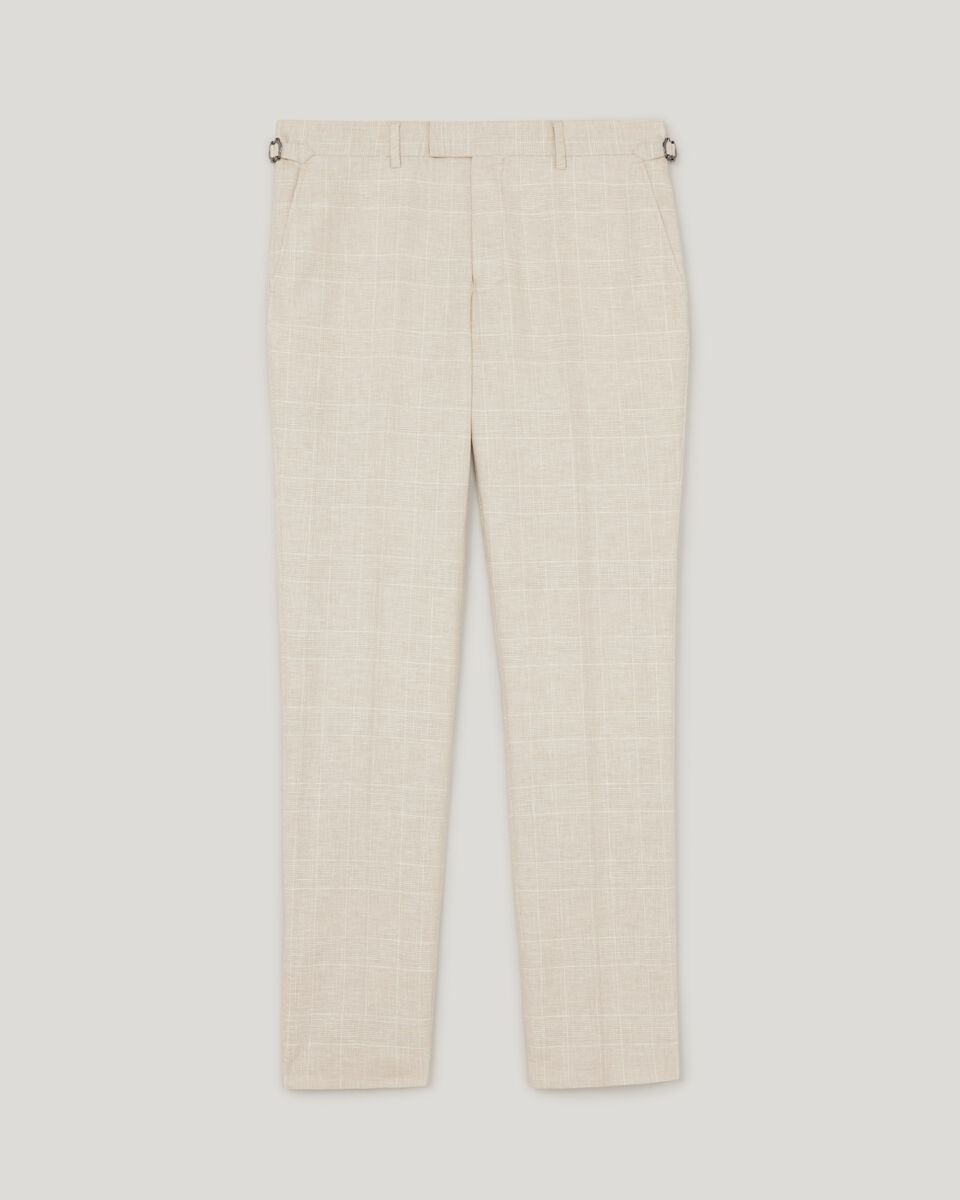 Slim Stretch Check Tailored Pant, Natural Check, hi-res